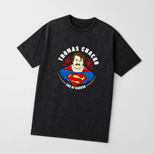 Lalettan Superman Acid Wash T-Shirt